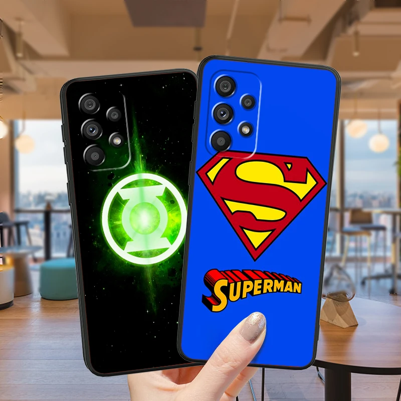 Logo Art S-Supermans B-Batmans For Samsung Note 20 10 Ultra Plus A31 A14 A12 A70 A34 A25 A04 A05 A15 A24 5G Black Funda