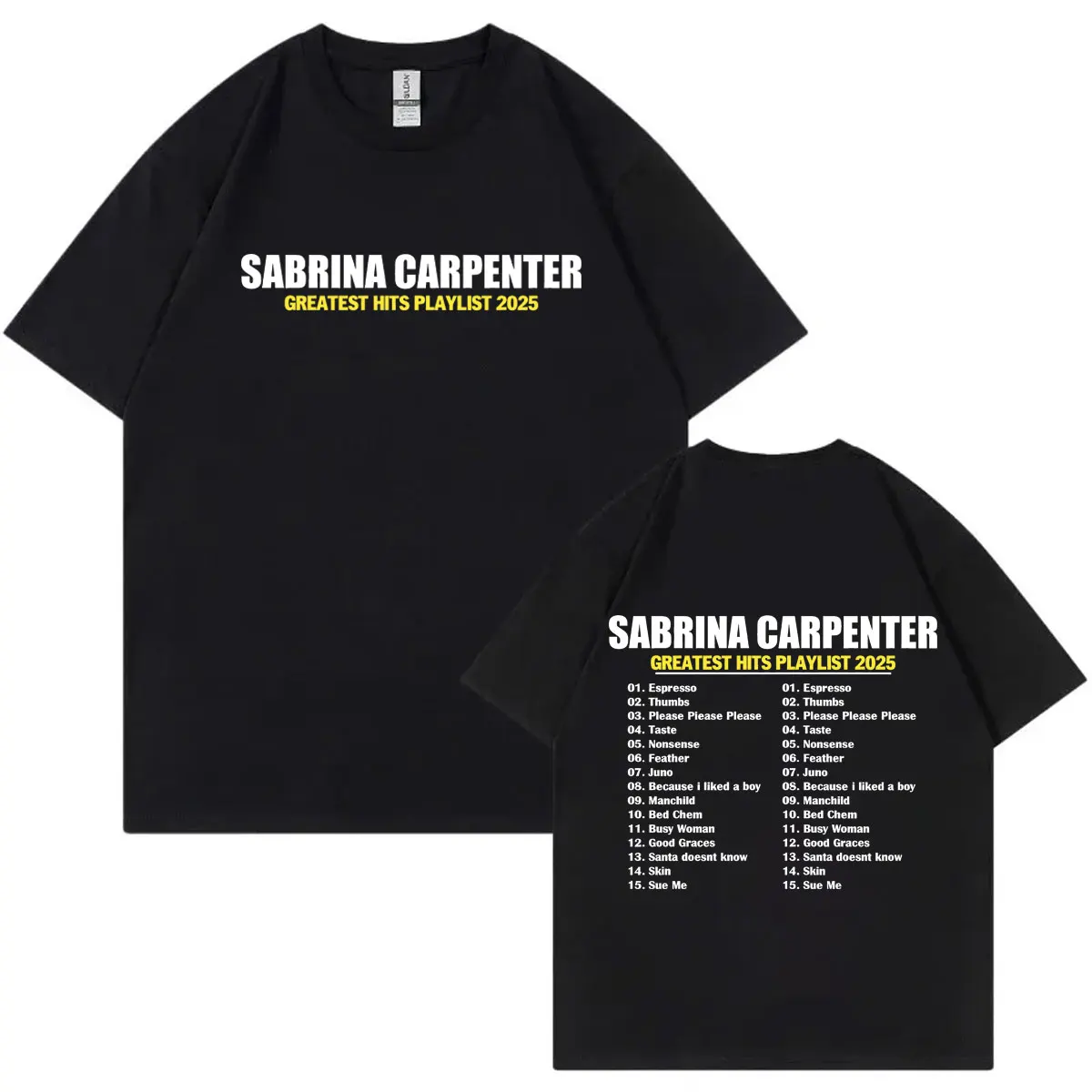 

Sabrina Carpenter 2025 Concert Merch T-shirts Men Women Clothing Fashion Hip Hop T-shirt Summer Casual Loose T Shirts Streetwear