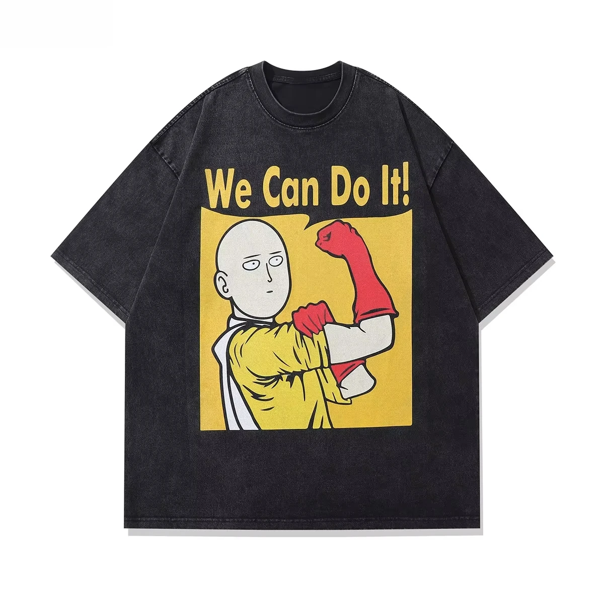 

Japan Anime Graphic Washed Cotton T-shirt Unisex Unisex Men Women Short Sleeve Top Round Neck Fashion Brand Summer Vintage Tee
