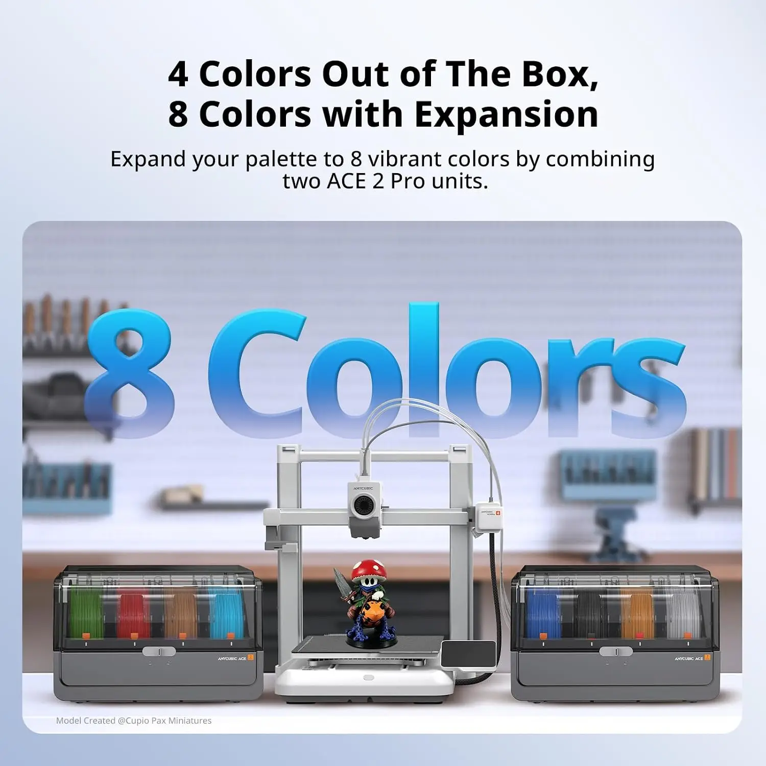 Multicolor FDM 3D Printer Born 4 Color Printing 65℃ Active Drying ACE 2 Pro 260mm³ 600mm/s High Speed Hardened Steel Nozzle PC A