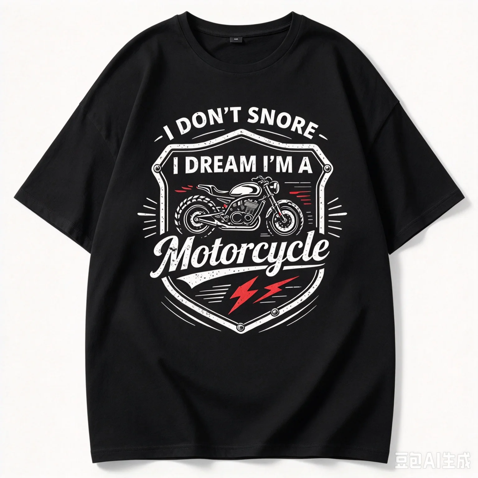 I Don't Snore I Dream I'm A Motorcycle T‑Shirt Retro Biker Men Casual Tee