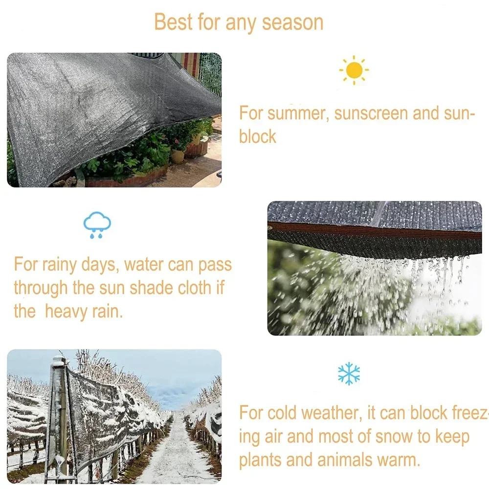 12PIN Schwarzes Sonnenschutznetz 70-80% Verdunkelungsgrad Pflanzen-Gewächshaus-Abdeckung Sichtschutz-Garten-Netz Outdoor Anti-UV-Sonnenschutz – Detail 3