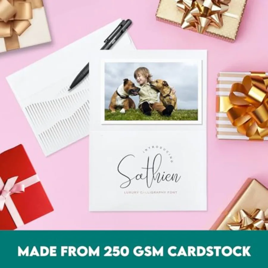 100 عبوة من البطاقات البيضاء الفارغة و100 عبوة من المغلفات مقاس 4 × 6 بطاقات المعايدة والمغلفات مجموعة بطاقات مطوية مع مظروف ذاتي الغلق