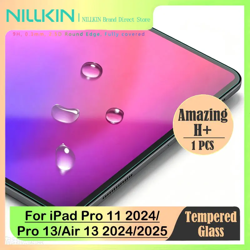 NILLKIN 9H Anti-Explosion Tempered Glass For iPad Pro 13/Air 13 2024/2025 & Pro 11 2024,  Anti Glare & Fingerprint Full Set Kit