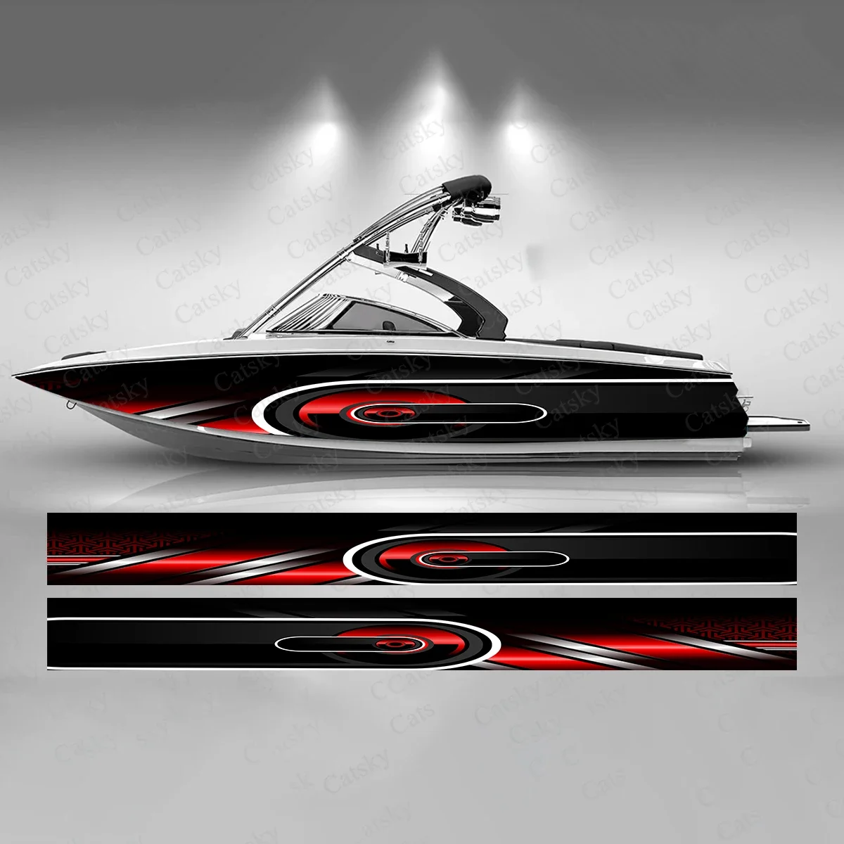 Abstract Lightning Colorful Boat Sticker Fashion Custom Fish Boat-Sticker Vinyl Waterproof Boat Wrap Graphic Boat Wrap Decal