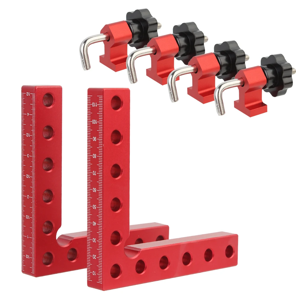 2Pc 90 Degrees L-Shaped Auxiliary Fixture Splicing Board Positioning Panel Fixed Clip Carpenter's Square Ruler Woodworking Tool