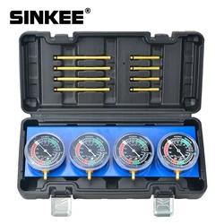 4 Cylinder Sync Gauges Kit Motorcycle Carb Carburettor Synchronizer Vacuum Balancer Gauge with Case