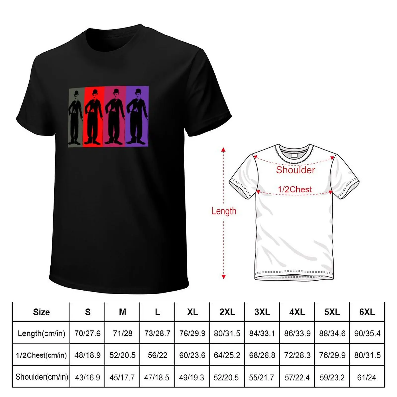 Charles Chaplin T-Shirt Breathable Mesh Panel T-Shirt