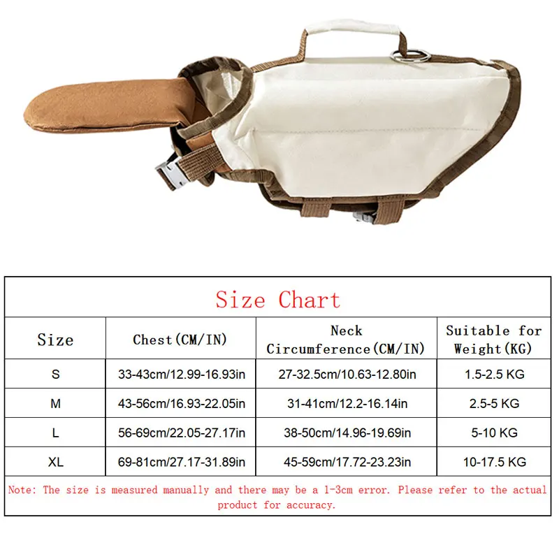 Dog Life Jacket with Rescue Handle High Buoyancy Pet Swimming Vest with Chin Support Portable Adjustable Puppy Water Safety Vest view 6