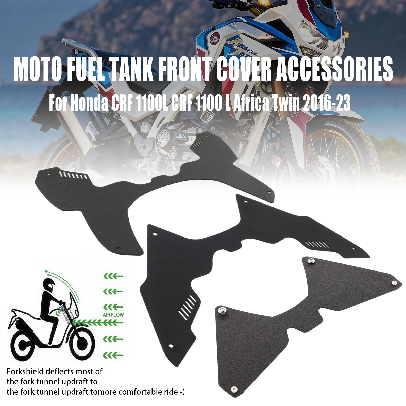 

For Honda CRF1100L CRF1000L Africa Twin 2016-2023 Forkshield Updraft Deflector Fuel Tank Front Cover Accessories