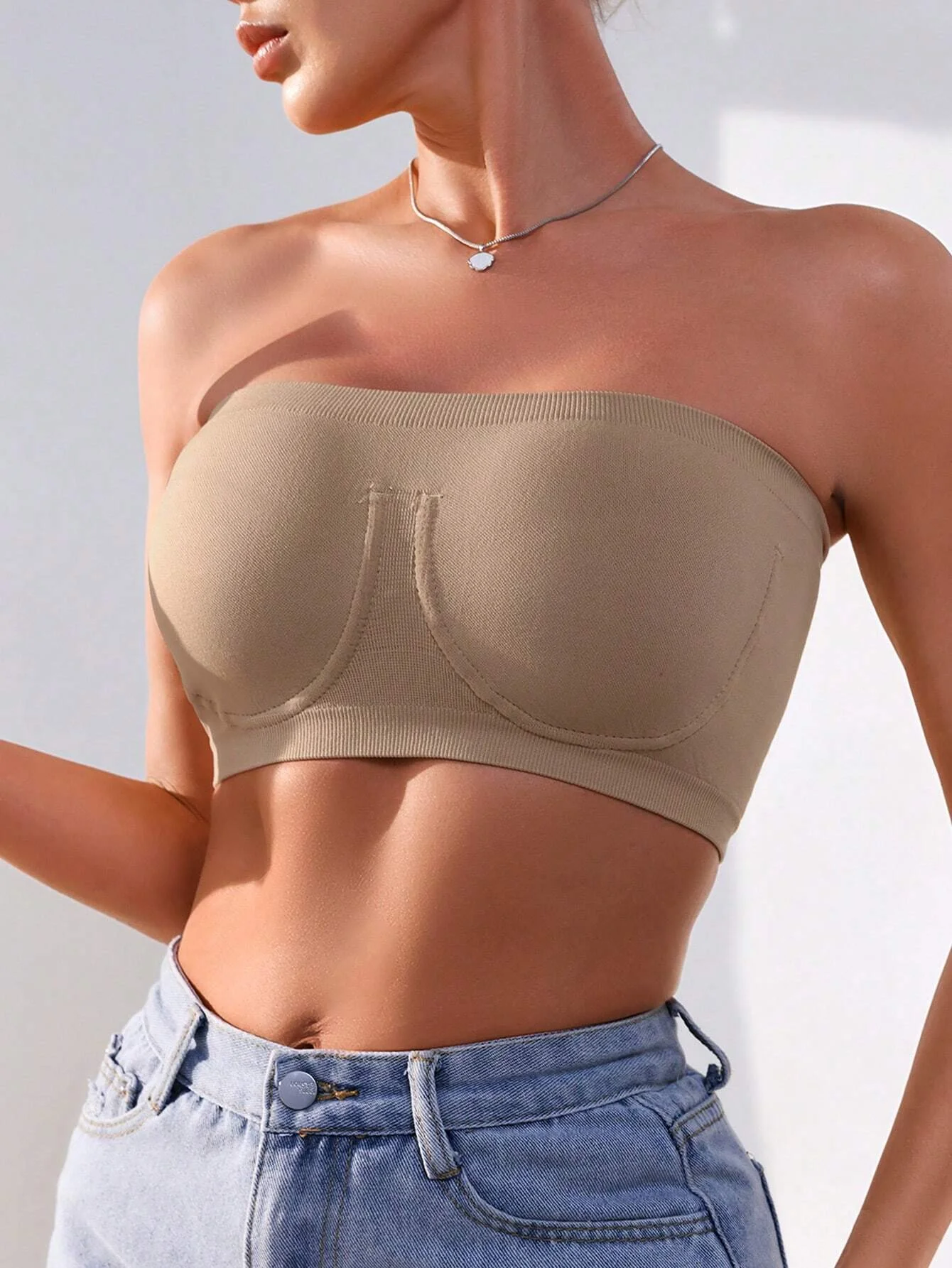 Top de tubo de talla grande para mujer, sujetador sin tirantes, Bandeau sin costuras, lencería cómoda antiexposición 5XL 6XL