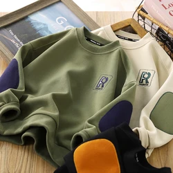 Fashion Long Sleeved Hoodie Letter Style T-Shirt Breathable Boys Girls Soft Cotton Clothes Casual Sweatshirt Oversizes