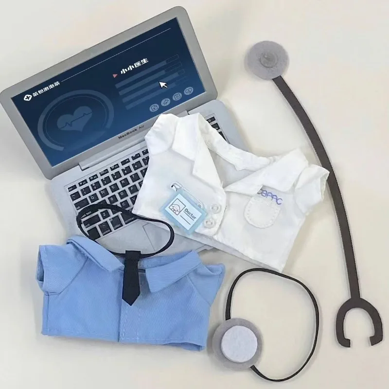10cm Idol and Cotton Plush Doll Clothes Accessories, White Doctor Surgical Uniform Suit, Coat, Multistyles Pants