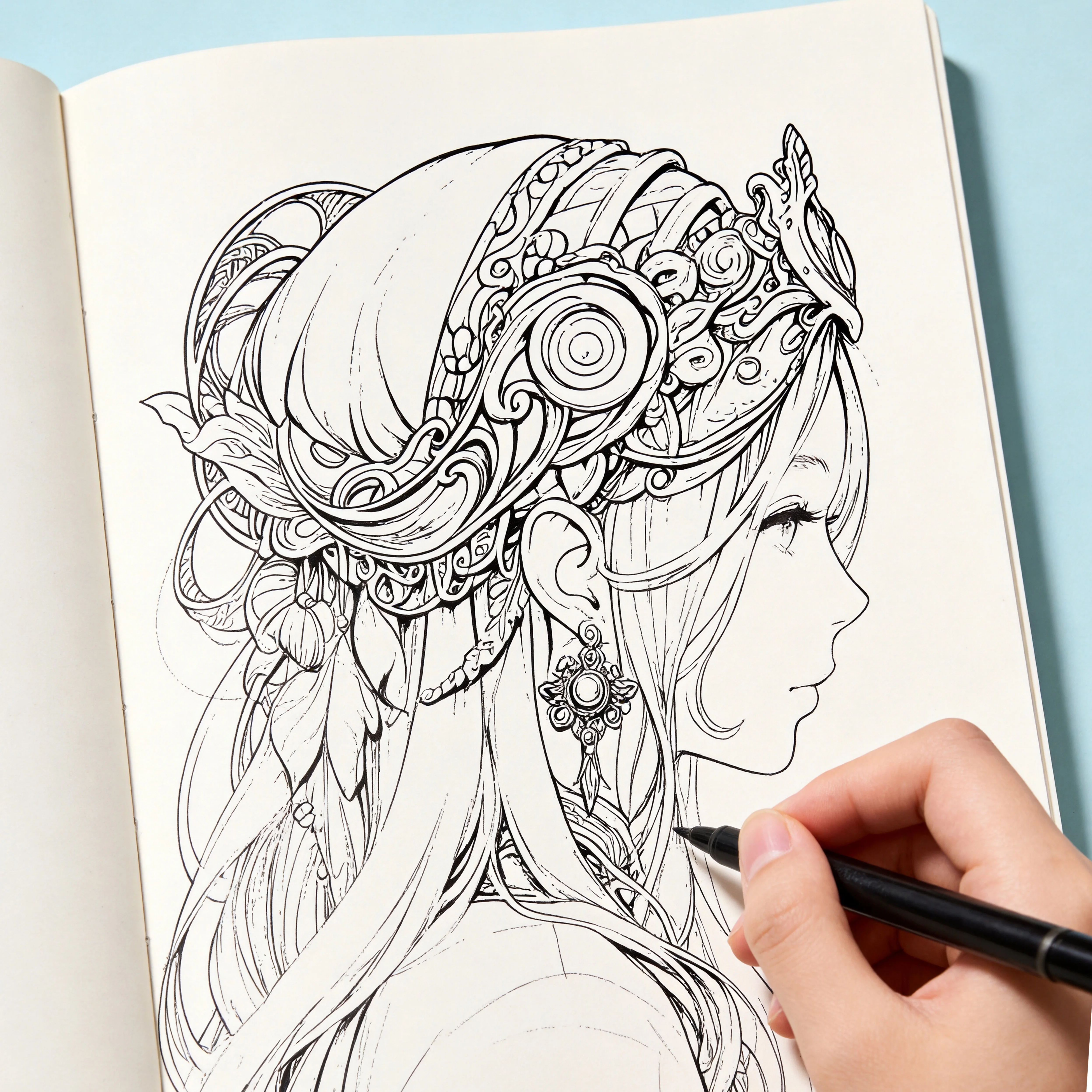 An Adult Stress Relieving Sketchbook, Animal/character Mandala Coloring Book, Sketchbook for Copying Lines, Calming The Mind