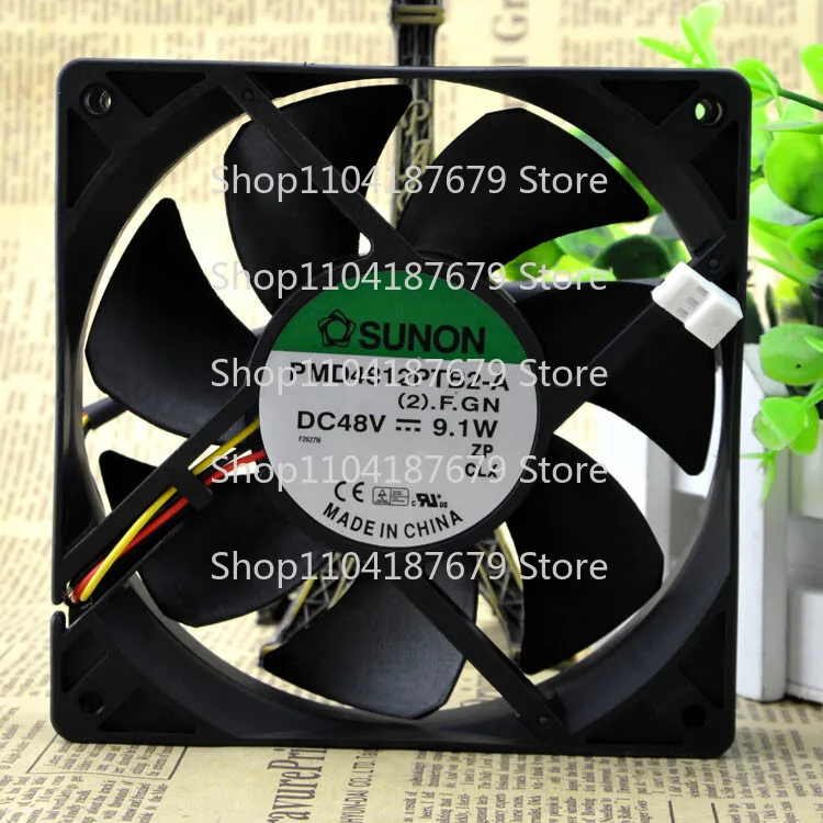 1pcs For Sunon PMD4812PTB2-A.(2).GN DC 48V 9.1W 120x120x25mm 3 Pin Case/CPU Cooling Fan