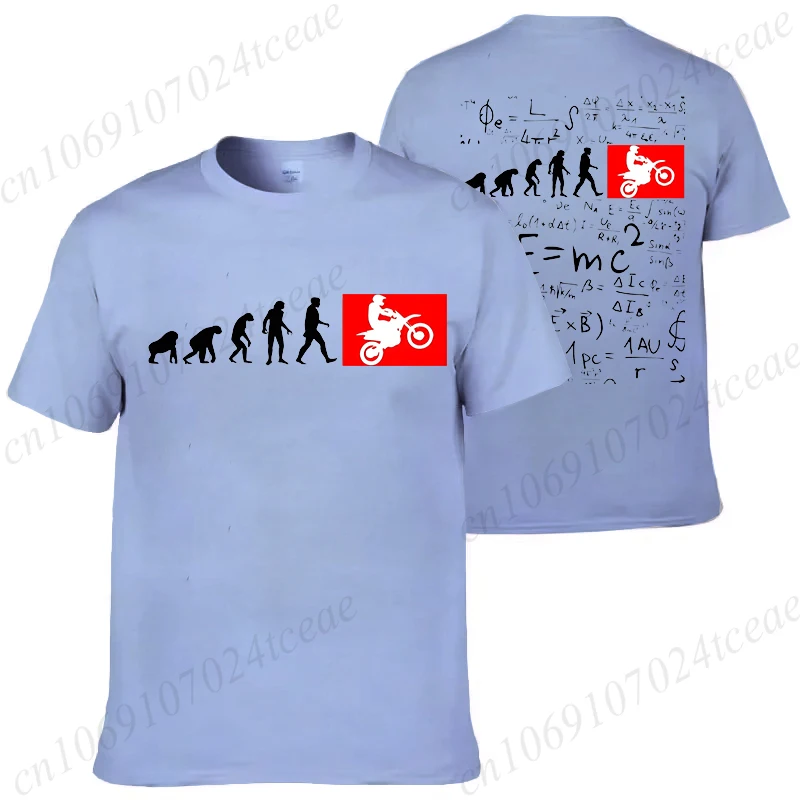 Human Evolution Motocross Design T-shirt for Men Autocycle Motorbike Speedometer Personalized Print Game Black Tees Vintage Tops