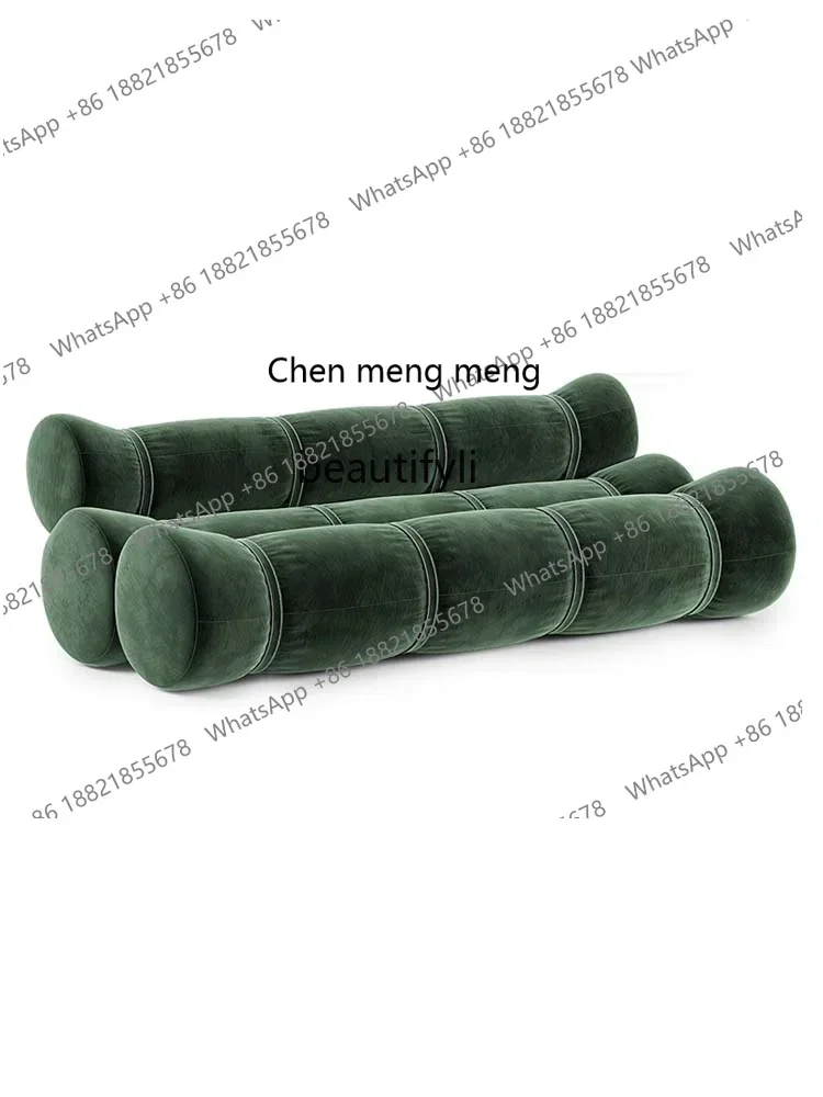 

New arrive Light luxury creative medieval household bundled fabric leather bamboo sofa