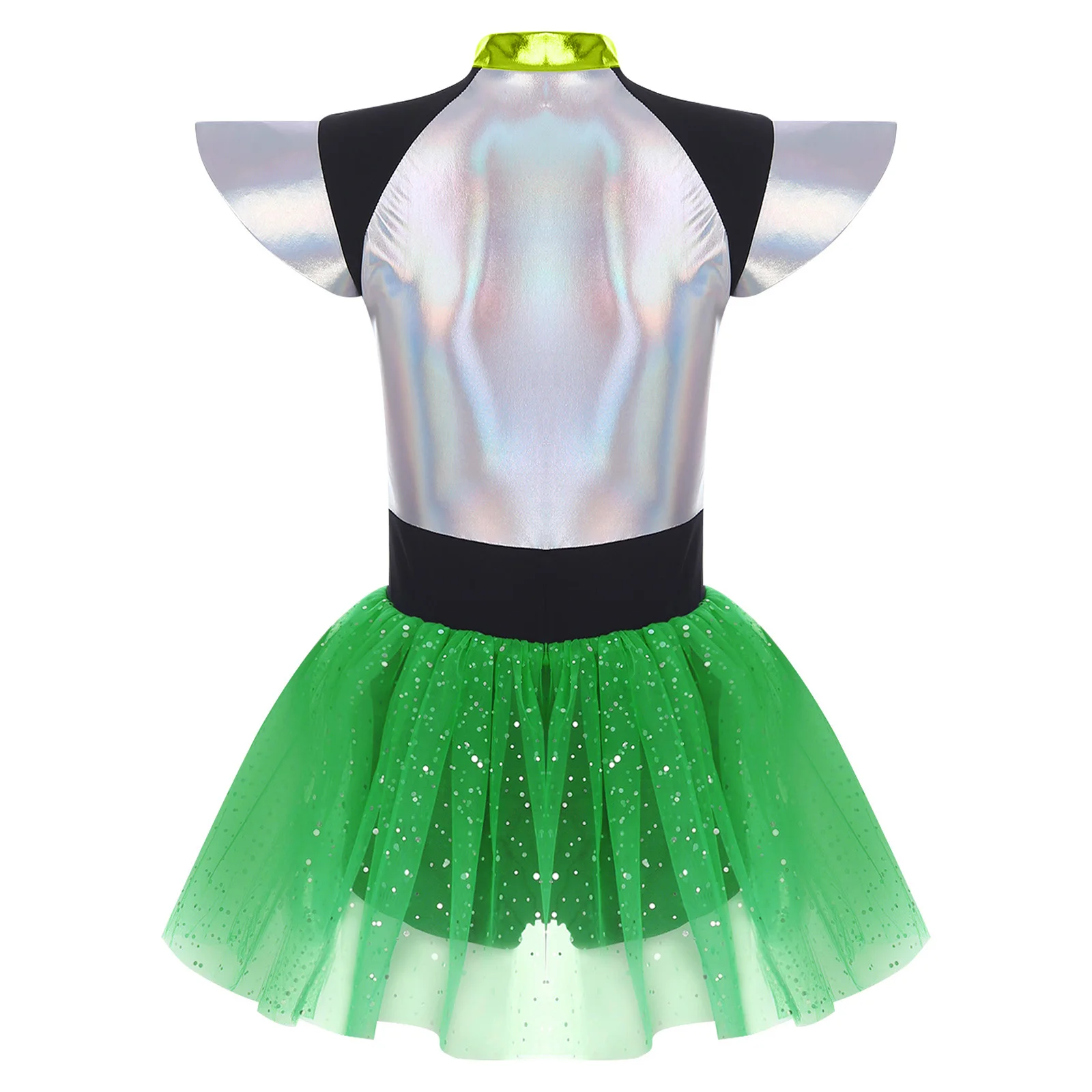 إمرأة الفضاء كاديت الغريبة رائد الفضاء روبوت تأثيري حلي يطير كم الجبهة البريدي مطرزة تول تنورة بويشورت بذلة فستان #2