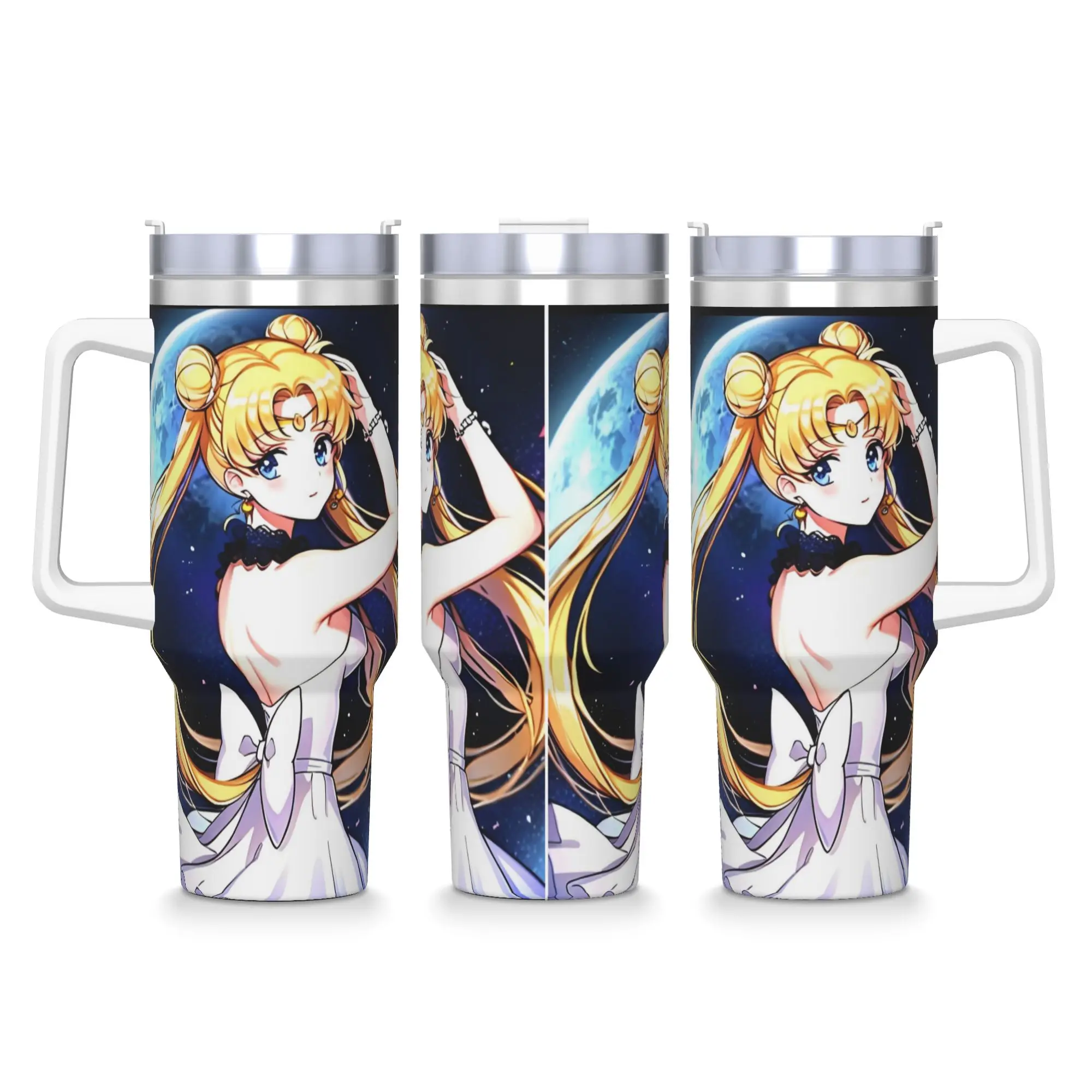 

S-Sailor M-Moon Anime Tumbler Cold and Hot Water Bottle Insulated Stainless Steel Thermal Mug Custom Travelist Mugs Cup