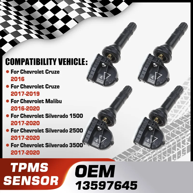

Car For Chevrolet Cruze Chevrolet Malibu Chevrolet Silverado 1500 Chevy Silverado 2500 Chevy Silverado 3500 Tire Pressure Sensor