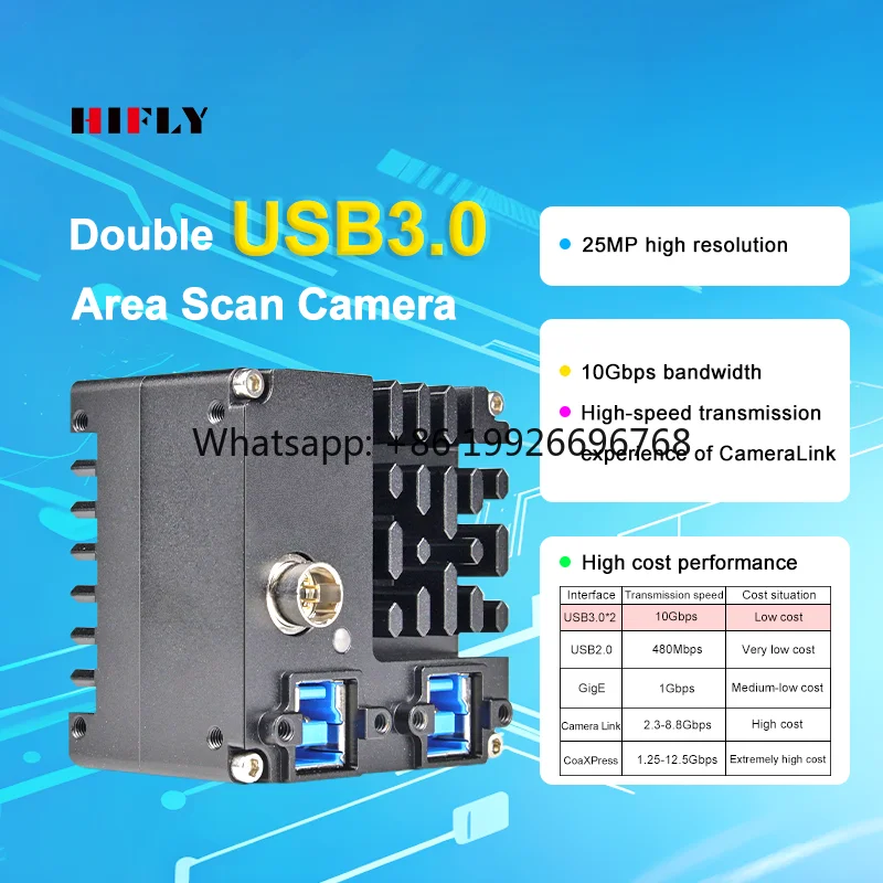 Vision Inspection GigE Area Scan Camera Dual USB3.0 Data Interfaces High Speed 12-bit C-mount Industrial Camera