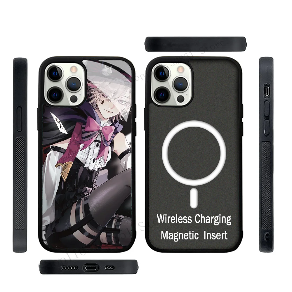 Anime Game Genshin Impact Lyney Phone Case Strong Magnetic For IPhone 15 14 13 Pro Max 11 12 Mini Alex Mirror For Magsafe