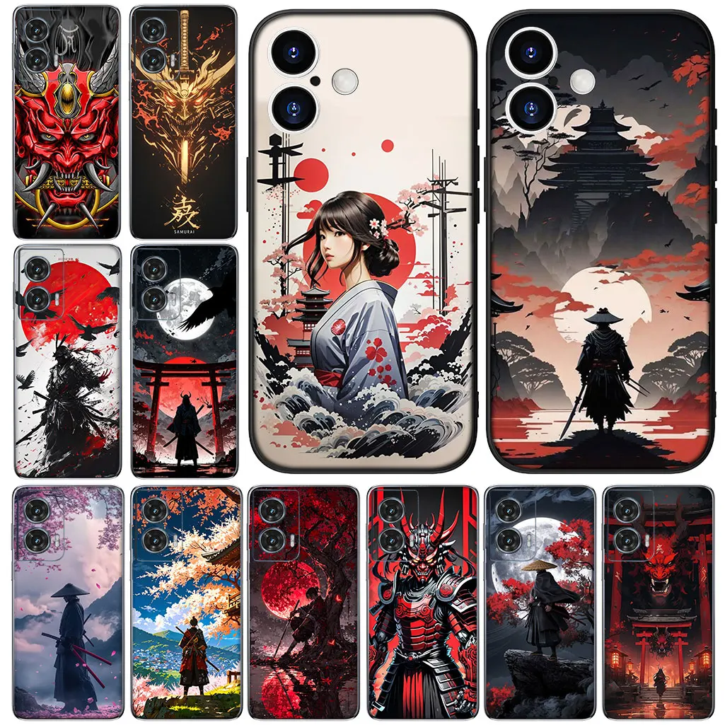 Для Motorola Moto G04 G05 G13 G14 G15 G34 G35 G45 G50 G53 G55 G64 G75 G72 G54 G24 Power Samurai Ninja Oni Mask Bushido Case