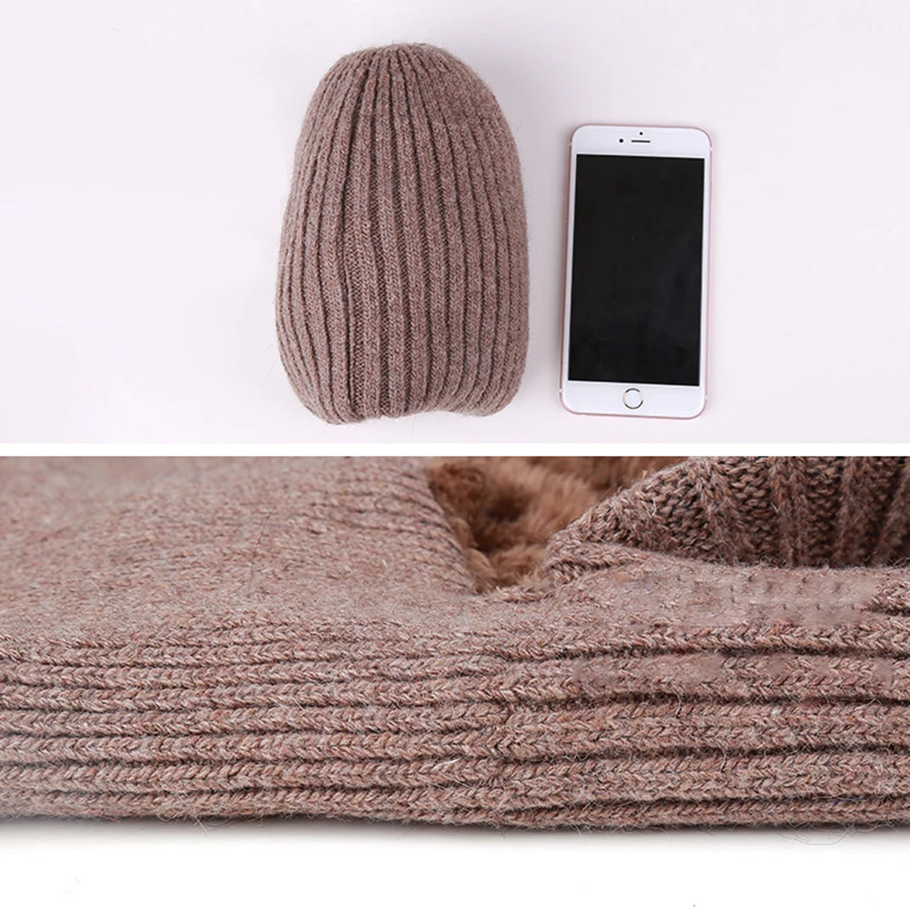 

Winter Warm Mask Hat Windproof Knitted Hat Visor Beanie Neck Warmer Hat for Men Women (Random Color)