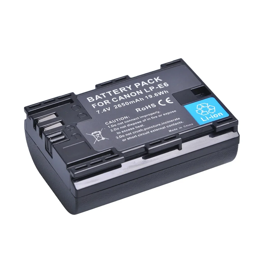Replacement Camera Battery LP-E6N LP-E6 For Canon EOS R5 R6 R7 R5 C 5D Mark IV 6D Mark II 90D 80D Compatible