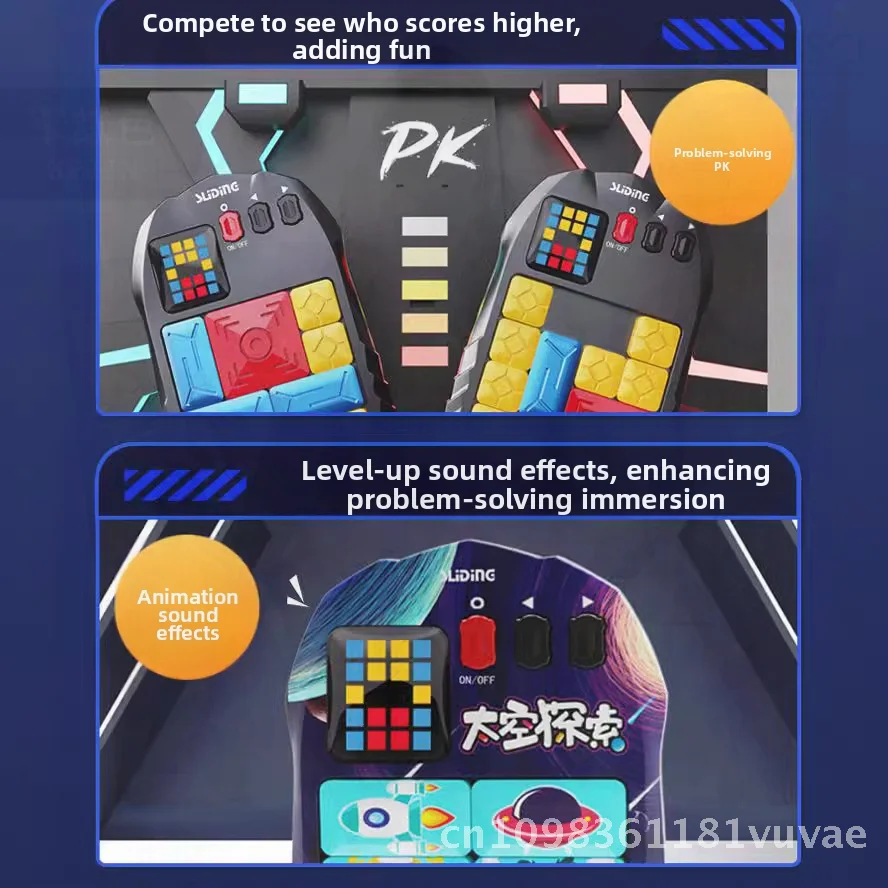 Mr. Shenma Super Huarong Road-rompecabezas deslizante, máquina de juego educativo electrónico para niños, juguete de inteligencia para entrenamiento de pensamiento