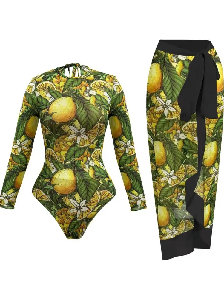 New Cover Ups Sexy Swimsuit Women Summer Bathing Suit Bikini Set Long Sleeve Swimwear Women Beach Swimming Suit For Female