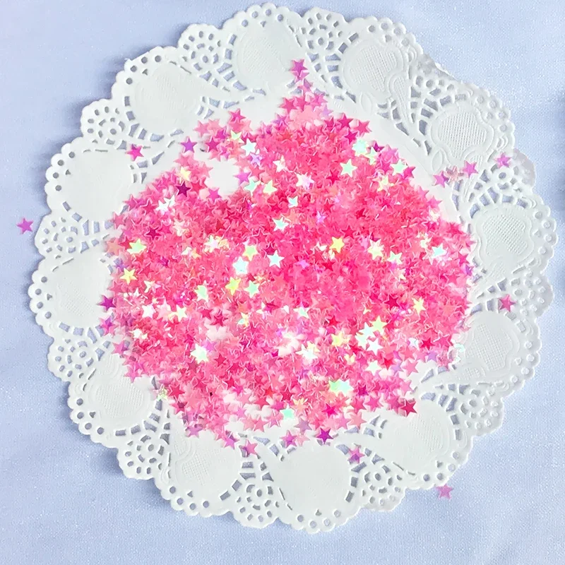 20g Transparent Stars Table Sparkle Confetti Wedding Party Decor Glitter Pink  Iridescent Metallic Stars 6MM
