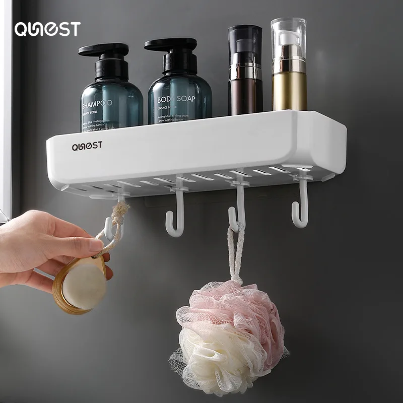 

1pc Toilet Bathroom Rack Wall-hung Punch-free Toilet Washroom Long Storage Rack Wall Shelf Storage Organizer