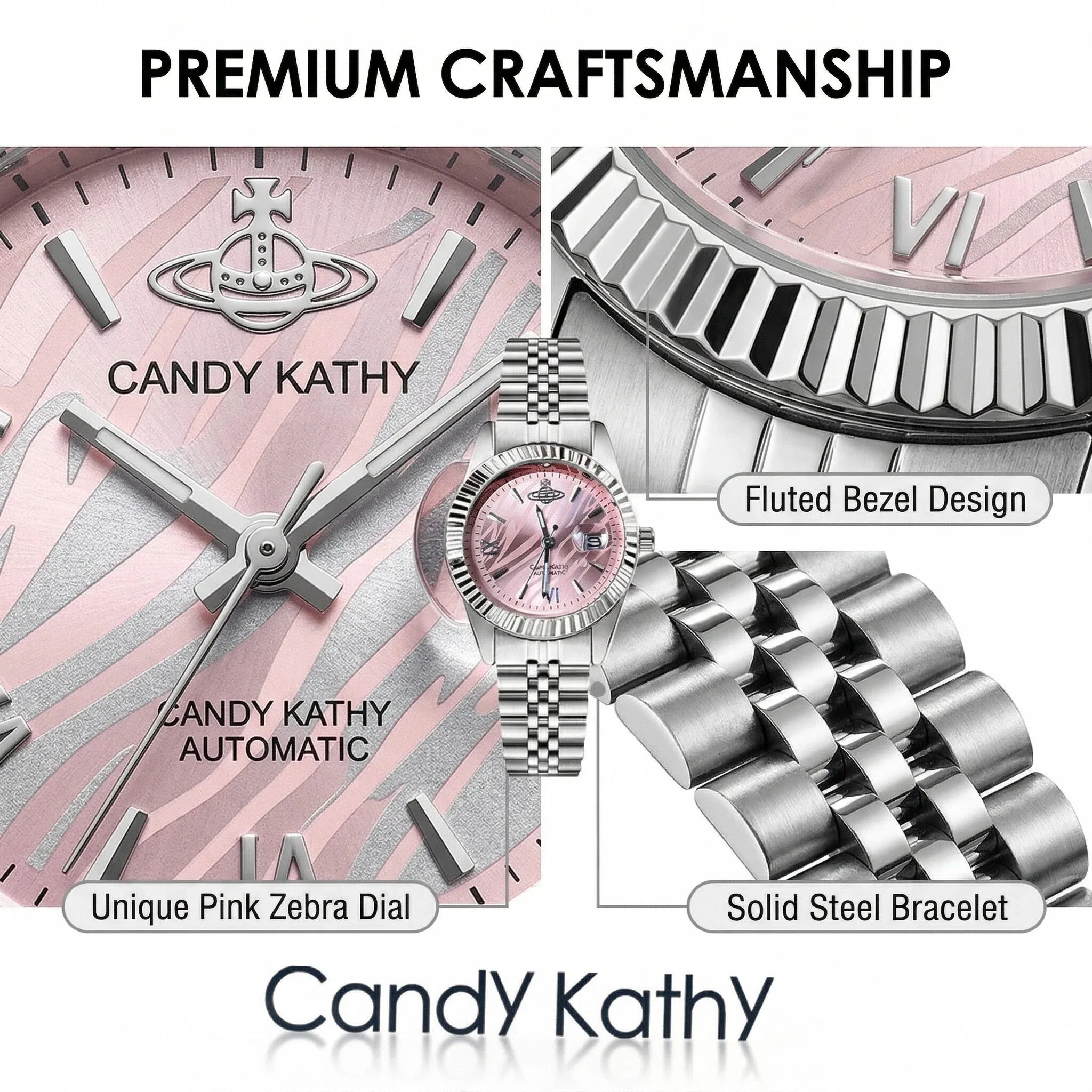 Pink-Dial Quartz Bracelet Watch — product information 3