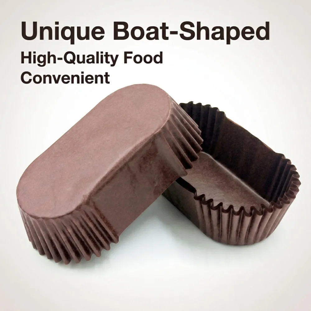 1000 PCS Large Boat-Shaped Cake Molds Tray Paper Cups Chiffon Chocolate Cookies Baking Greaseproof Paper Kitchen Utensils