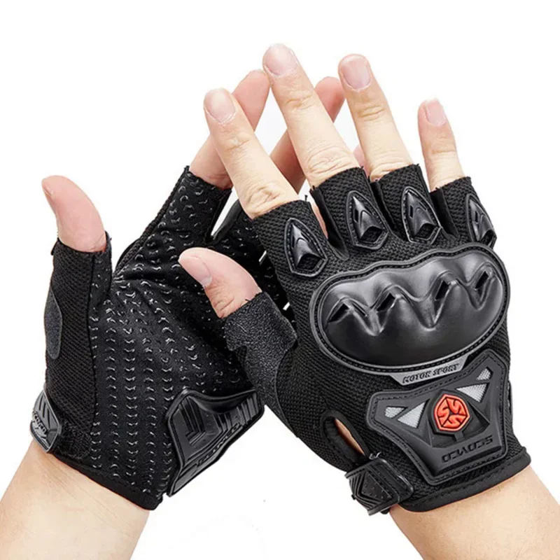 

SCOYCO Motorcycle Breathable Half Finger Gloves Summer Motocross Racing Riding Palm Anti-slip Guantes Moto Shock Absorption Men