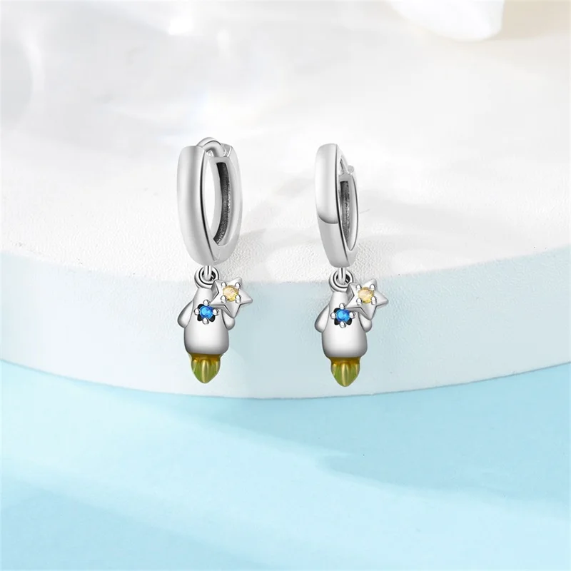 2026 New Earrings 925 Sterling Silver Rocket Earrings For Women Exquisite Birthday Anniversary Jewelry Gifts