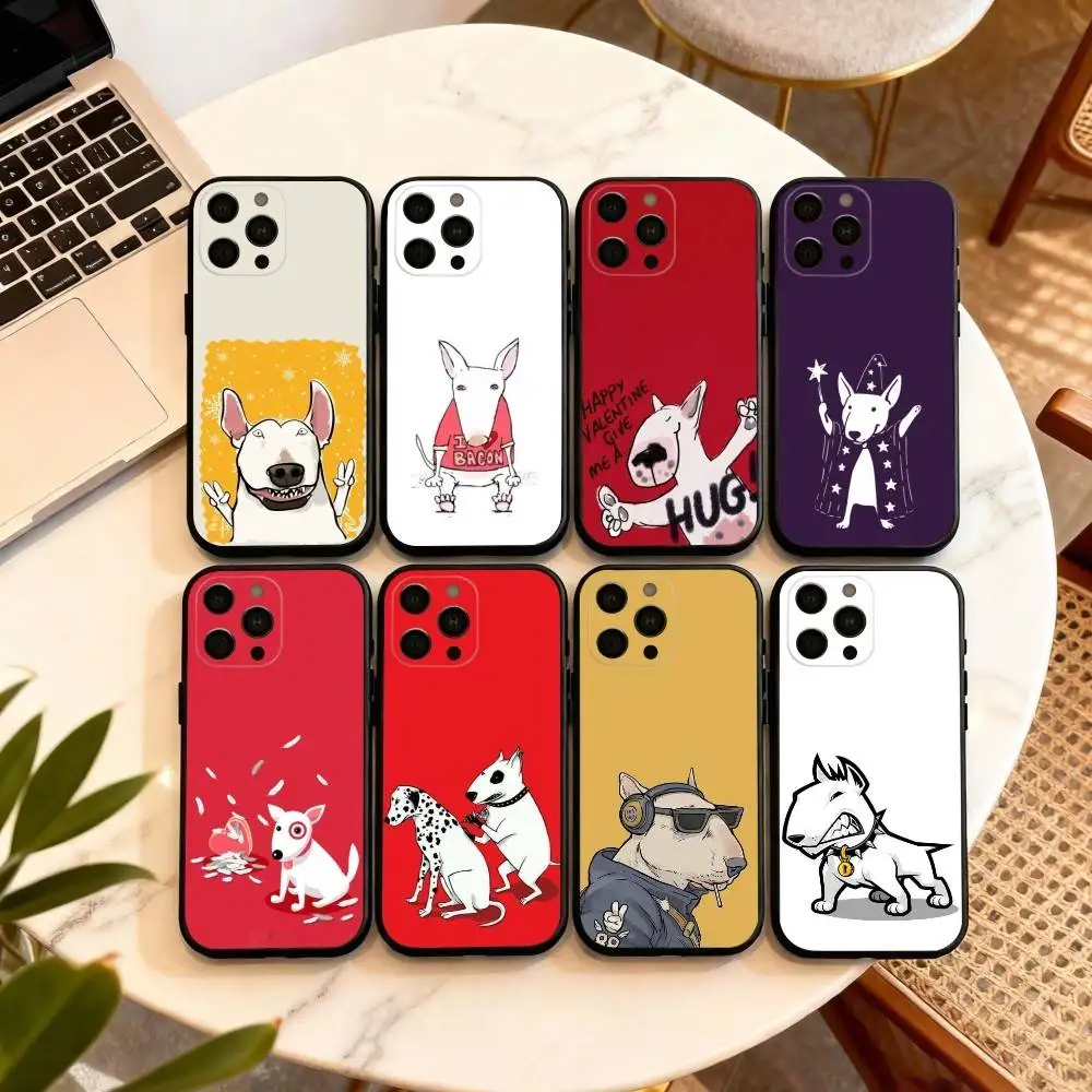 

Funny Bull T-TerrierR Dog Phone Case For iPhone 17,16,15,14,13,12,11 Plus,Pro Max,XS,Soft Silicone Black Cover