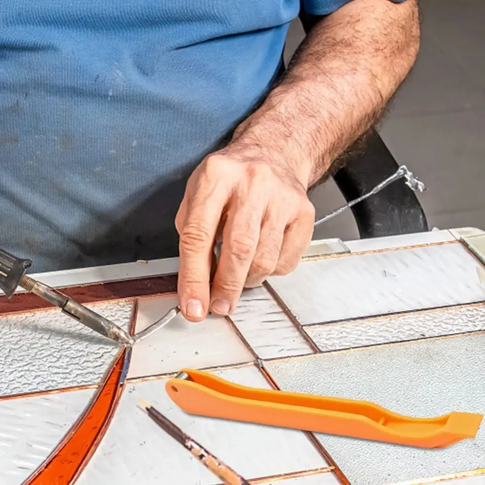 

Plastic Tained Glass Hand Foiler Sturdy Smooth The Edges Manual Foiling Tool Durable Guide Groove Hand Foiler Colored Glass