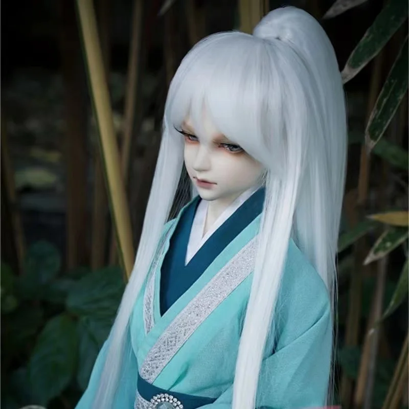 1/3 SD/DD/MSD Doll Wig, 1/4 BJD Doll Wig Black Ponytail Long Straight Hair 1 Piece