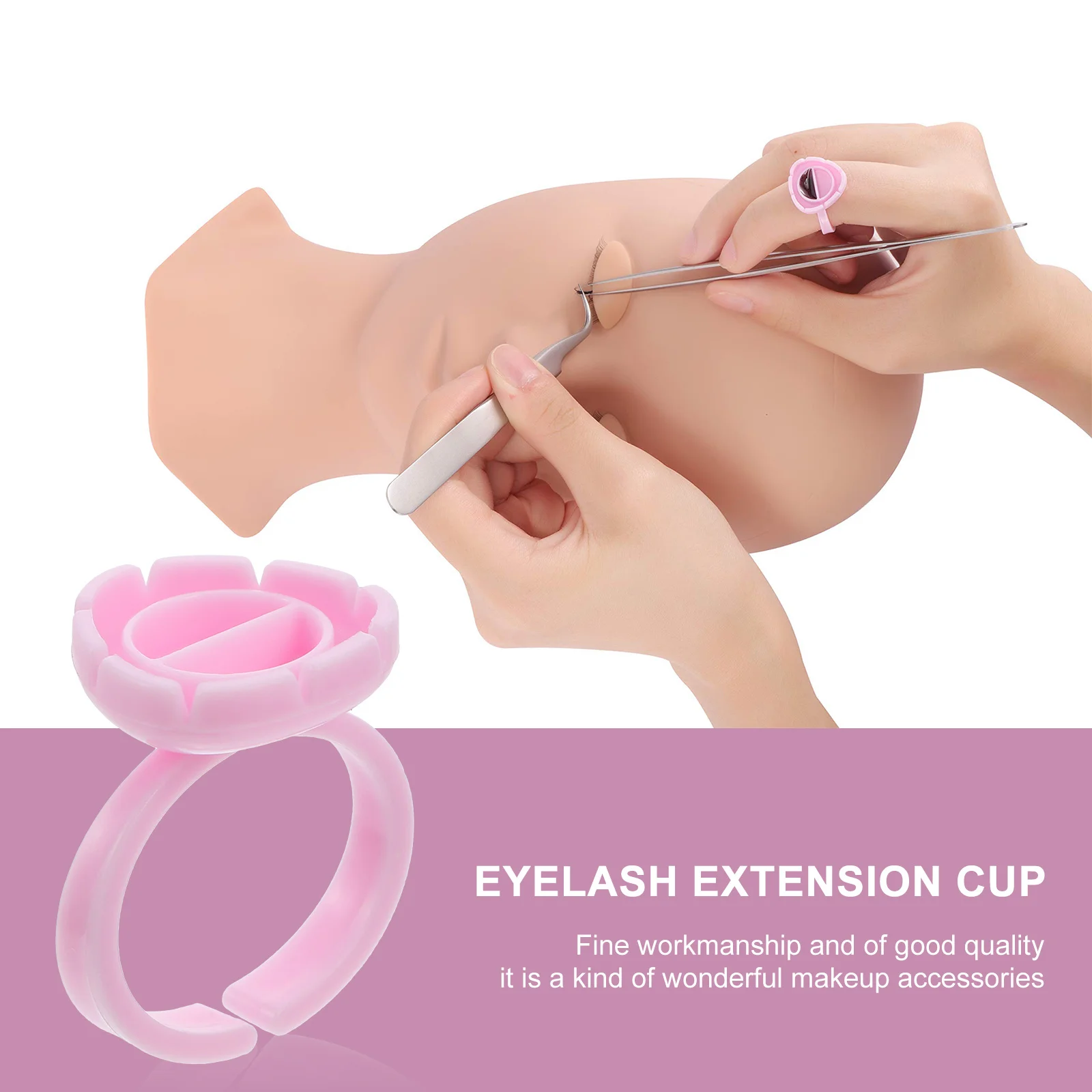 

100Pcs Lash Extension Cup High Quality Ring Pigment Holder for Eyelash Grafting Makeup Supplies Design Reliable Use