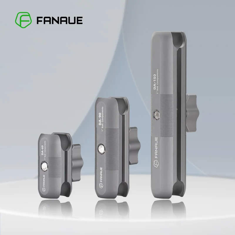 FANAUE 알루미늄 합금 더블 소켓 암 25mm/1인치 볼 헤드 홀더 마운트 클램프, 자전거 및 오토바이 카메라를 위한 RAM MOUNTS