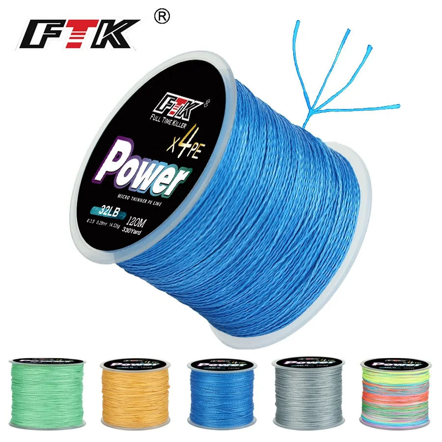 FTK 4-żyłowa plecionka wędkarska PE Japan 120M Super Strong Lure Wire Multifilament Line 0.10MM-0.60MM 8LB-100LB