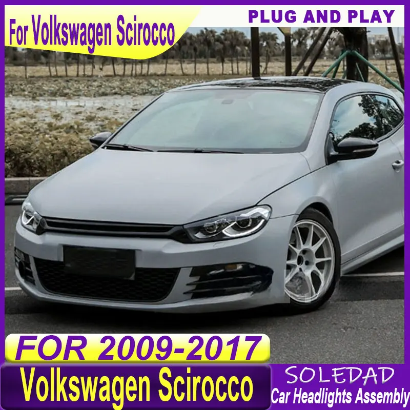 、Car LED Headlights for VW Scirocco 2009-2017 Style Full LED DRL Car Head Lamp Assembly Signal Auto Accessories Modified Lamp