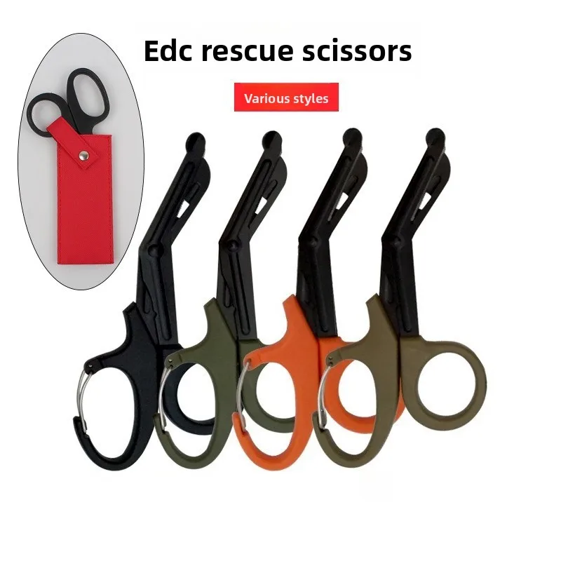 Multifunctional EDC Military Emergency Scissors EMT Outdoor Canvas Survival Rescue Medical Gauze Cutting Tool First Aid Kit
