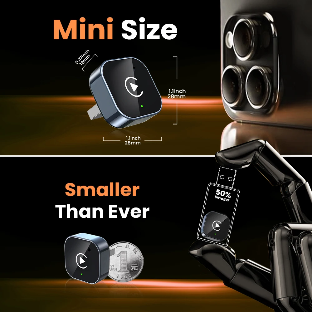Adaptor CarPlay Nirkabel Android Auto Dongle USB Kotak Mini Pintar Plug And Play Universal Untuk VW Toyota Nissan Honda Ford Benz Kia