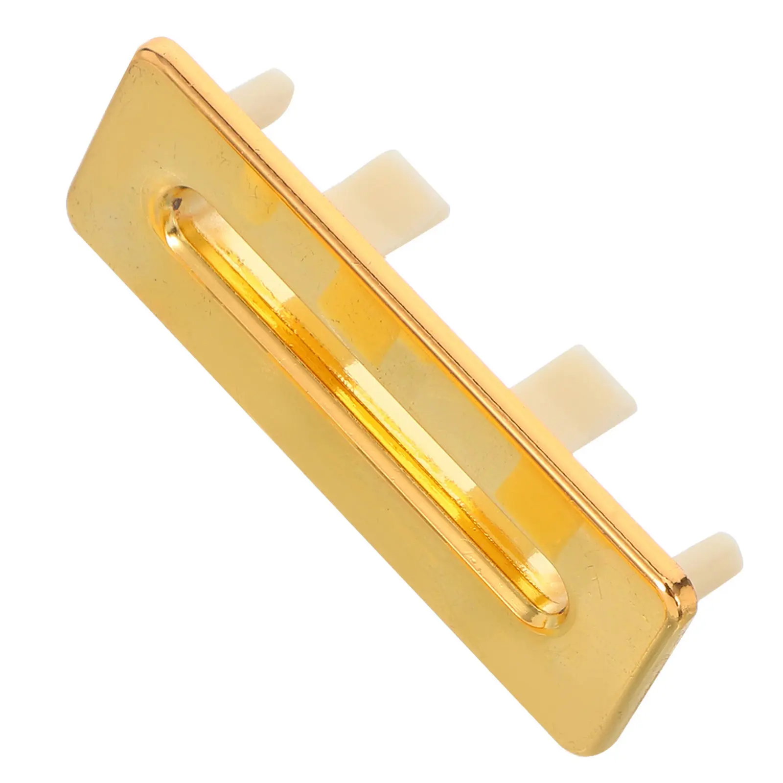 Overflow Drain Cover Rectangle 2 X 0.8 0.75 Polished Metal Basin Overflow Plug Insert Golden Decorative Hole Cover for Bathroom