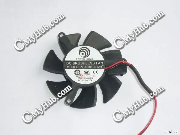 For Power Logic PLD05010S12H DC12V 0.20A 50x50x10mm 50mm Graphics Card Cooling Fan PLD05010S12H