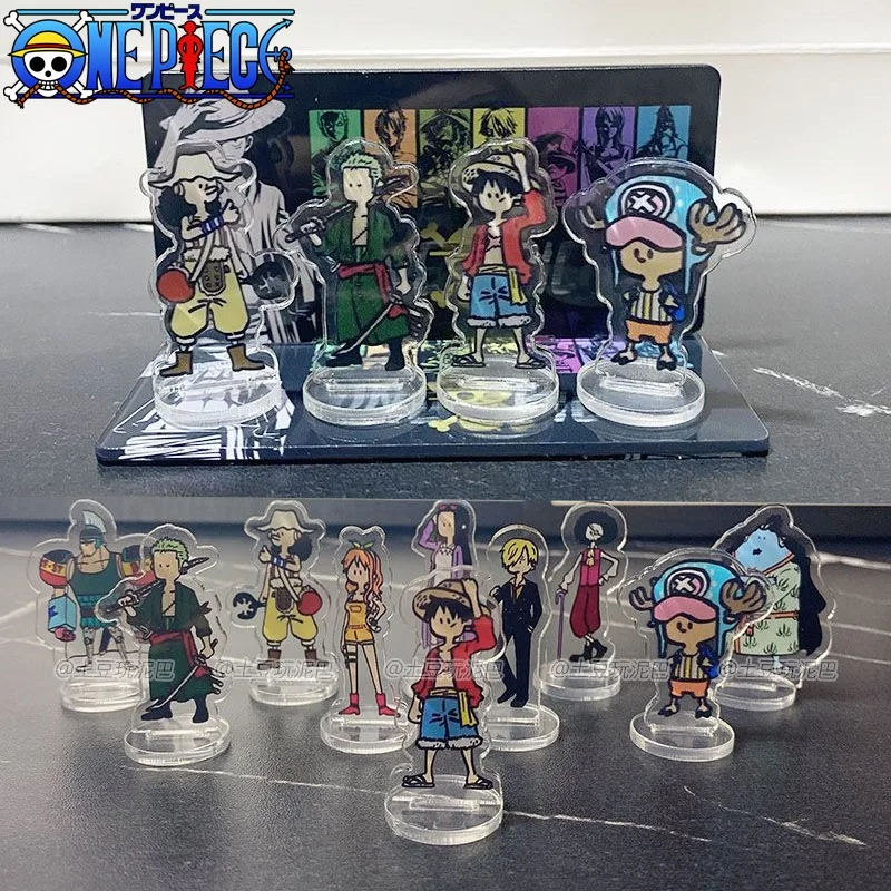 10 Stuks Een Stuk Luffy Acryl Staande Bord Anime Figuur Stand Desktop Ornament Kawaii Chopper Plastic Plaat Model Decoratie