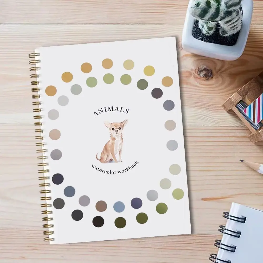 Beginner-Friendly Watercolor Workbook with Paint Brush With Color Palette Art Painting Supplies Watercolor Paint Book